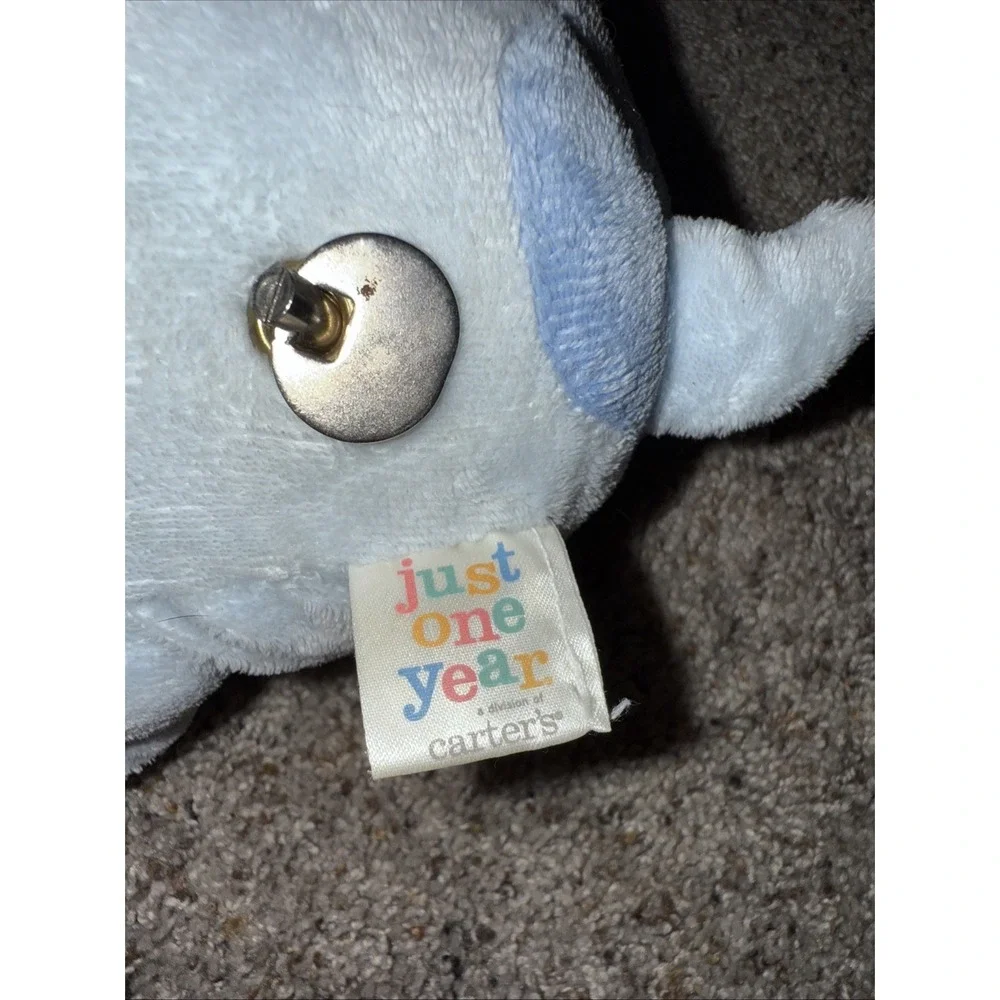 Just One Year by Carter's‎ Blue Green Dot Puppy Wind Music Plush Stuffed Musical
